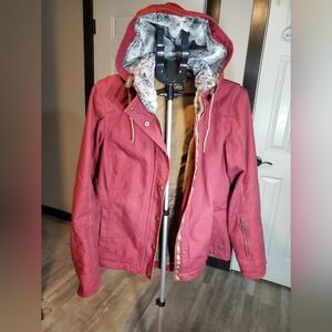 Noble Outfitters Womens FullFlexx Hooded Cotton Canvas Jacket Brick Red Size L